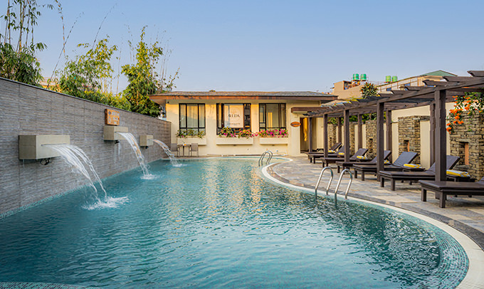 Swimming pool at Atithi Resort and Spa, Pokhara